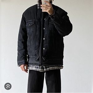 Balenciaga Men’s Denim Quilted Layered Jacket F/W18